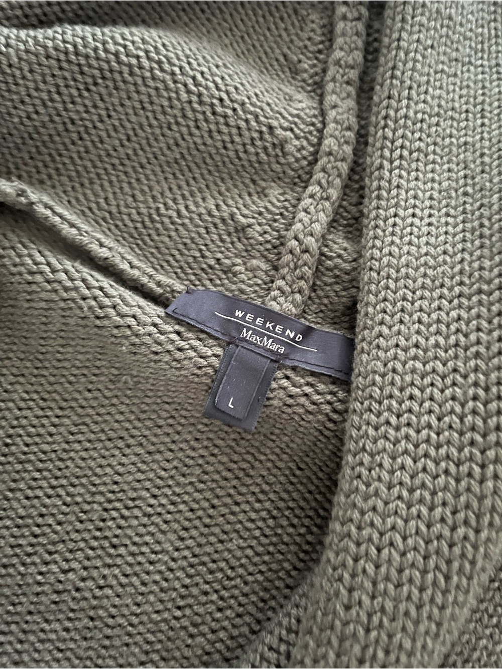 MaxMara Weekend Olive Knit Hooded Sweater - Picture 9 of 14